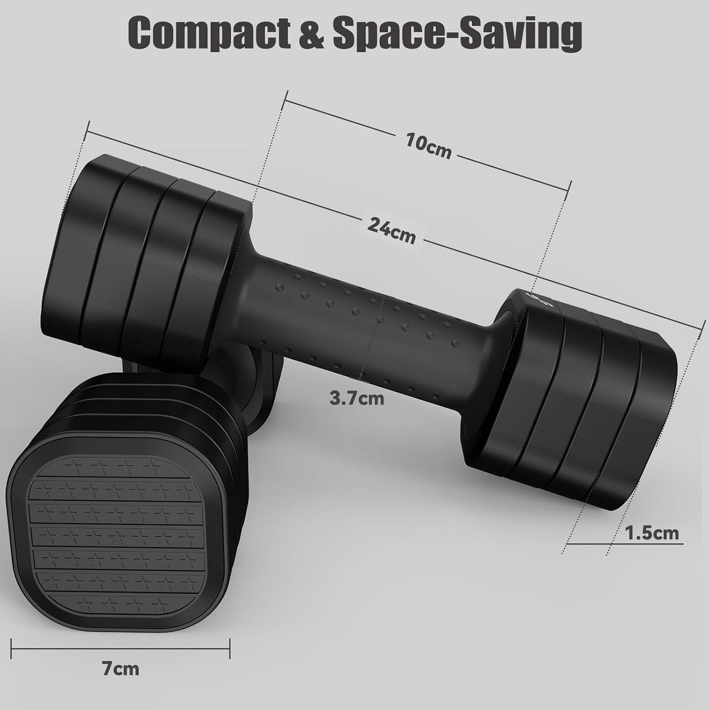 Dumbbells Set Women: Each 2-5Lbs (0.9-2.3Kg), 4-In-1 Weights Dumbbells Set, Weights for Women, Adjustable Dumbbell Pair for Home Gym Fitness Training