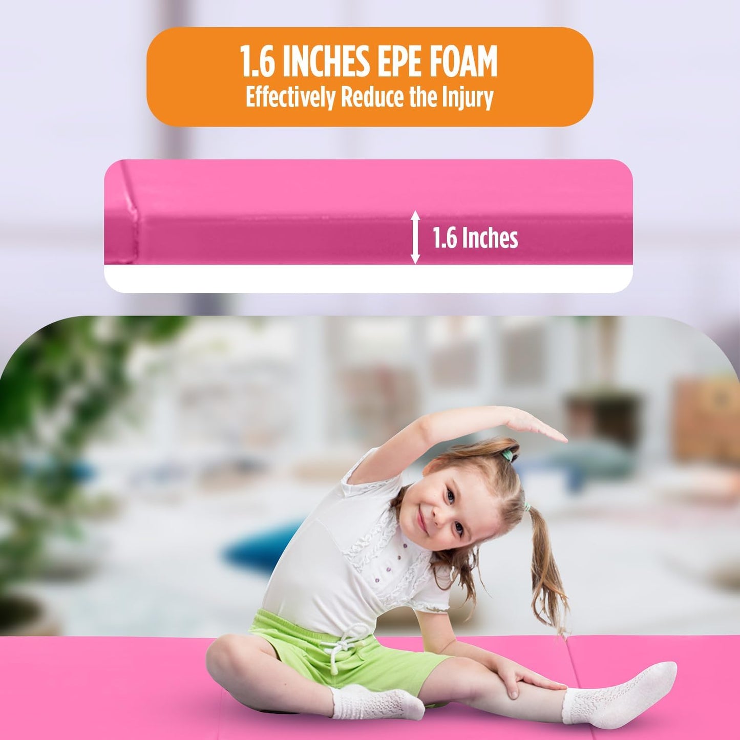 Gymnastics Mats Foldable Tumbling Mats Portable Gymnastics Exercise Mat Thick Gymnastics Tumbling Mats Pad Home Exercise Panel Mat with Carrying Handles