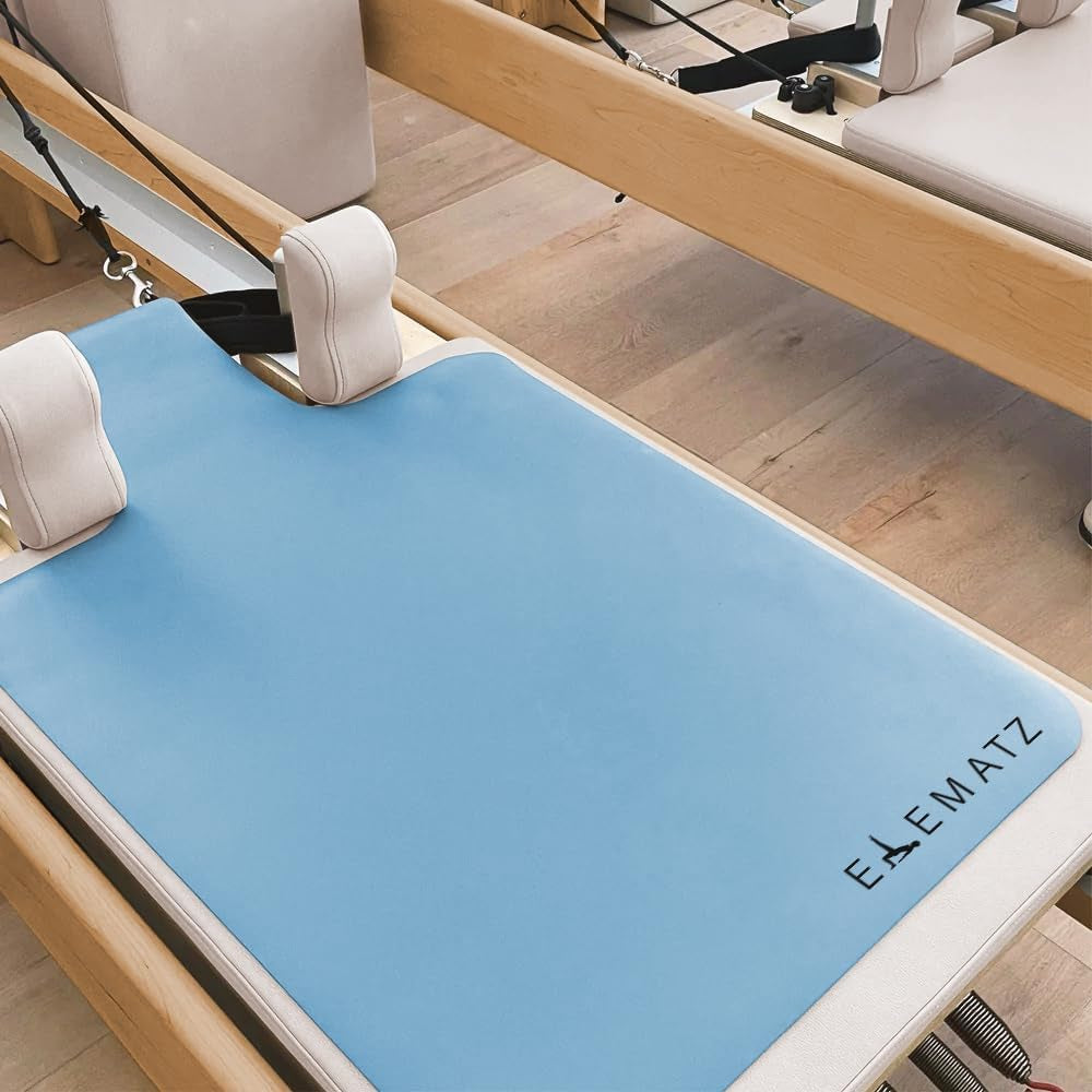 Premium Pilates Reformer Mat - Machine Washable Suede & Natural Rubber - Non-Slip, Hygienic Carriage Cover for Pilates Sessions