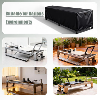 Reformer Protective Cover, 101" Wx31 Dx23 H, 600D Oxford Waterproof for Pilates Reformer, with 6 Straps and Storage Bag, Dustproof UV Resistant