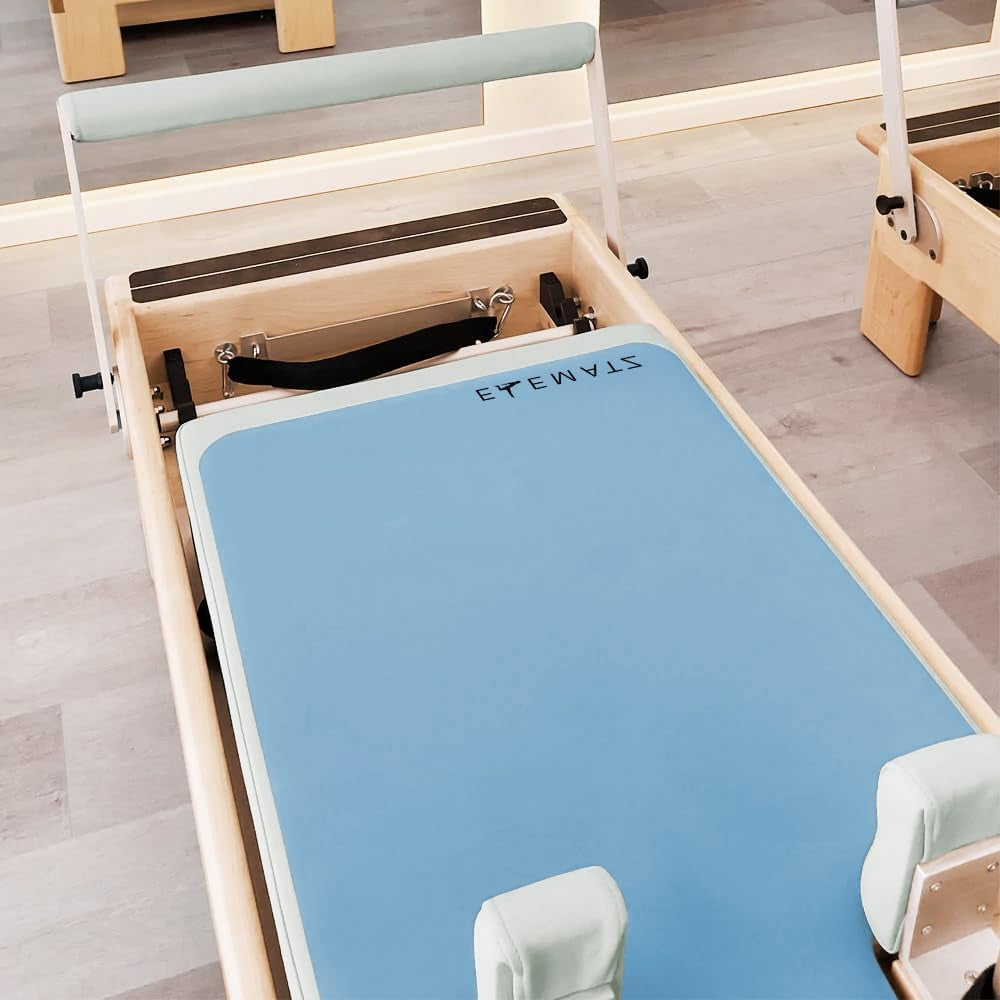 Premium Pilates Reformer Mat - Machine Washable Suede & Natural Rubber - Non-Slip, Hygienic Carriage Cover for Pilates Sessions