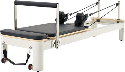 Pilates Reformer Machine, Pilates Bed with Sitting Box, for Home Gym Studio Advanced Users & Beginners, Reformer Equipment with Dual Resistance- Spring & Cord, up to 400 LBS