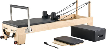 Pilates Reformer, Reformer Pilates Machine with Cadillac Trapeze Table or Tower & Mat, Pilates Equipment for Home Workout and Studio, Includes Jump Board，Sitting Box