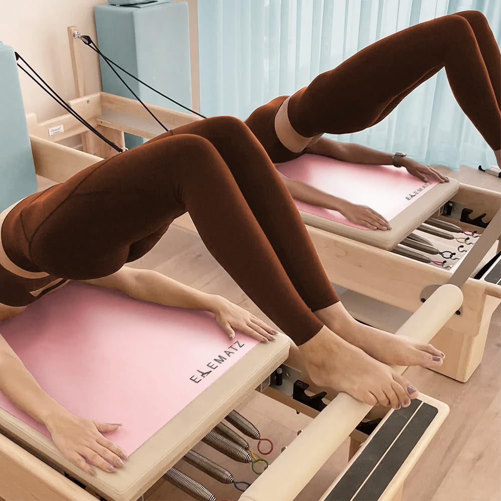 Premium Pilates Reformer Mat - Machine Washable Suede & Natural Rubber - Non-Slip, Hygienic Carriage Cover for Pilates Sessions