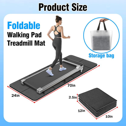 Foldable Walking Pad Treadmill Mat, Floor Protection Pad, Exercise Mat for Home Workout, Protects Floors, Noise & Vibration Reduction, Non-Slip, Anti-Vibration