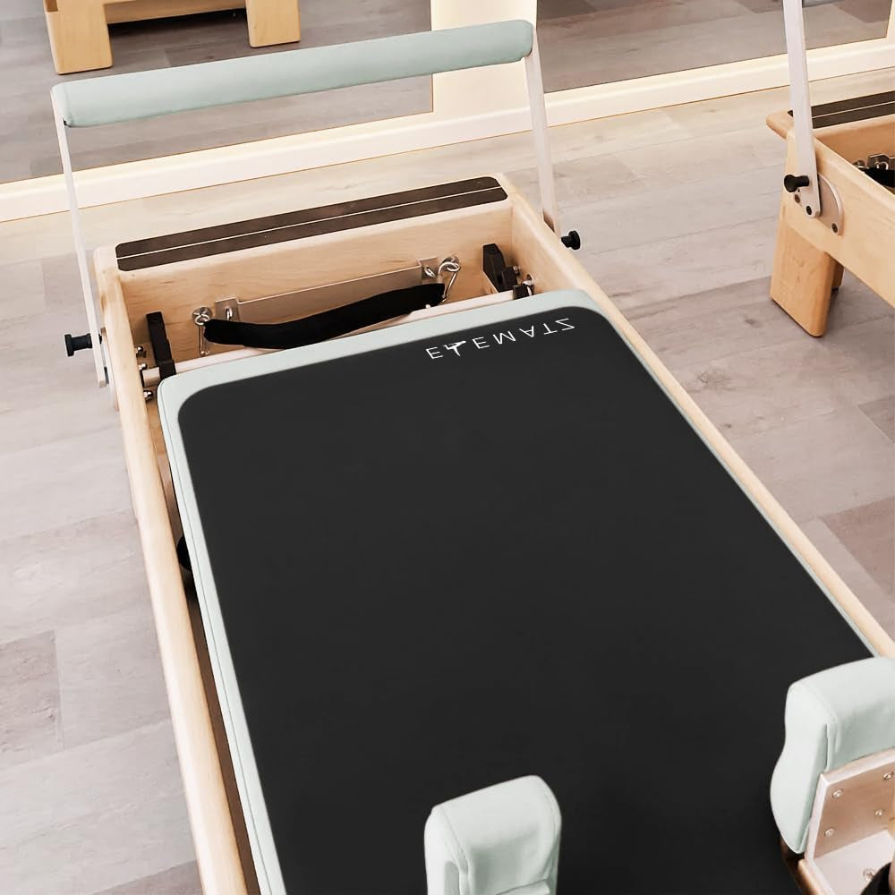 Premium Pilates Reformer Mat - Machine Washable Suede & Natural Rubber - Non-Slip, Hygienic Carriage Cover for Pilates Sessions