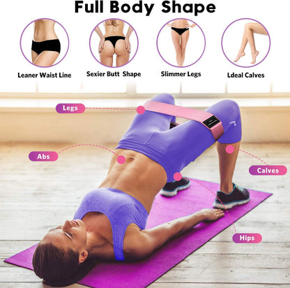 Resistance Bands for Working Out: 3-Set Professional Exercise Bands for Pilates, Yoga, Home Gym, Booty, Leg Training | Heavy/Medium/Light Fabric Loops for Women Men
