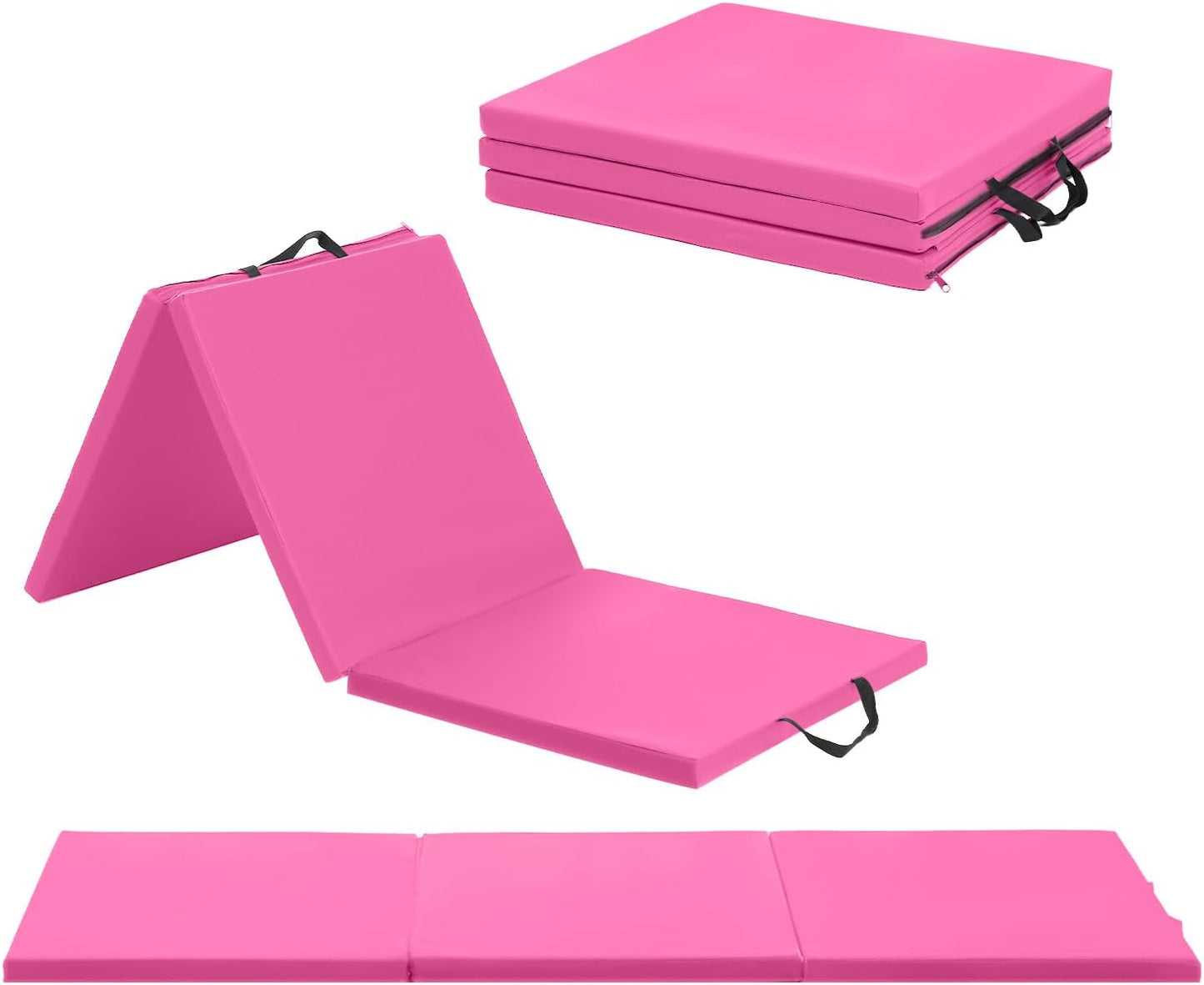 Gymnastics Mats Foldable Tumbling Mats Portable Gymnastics Exercise Mat Thick Gymnastics Tumbling Mats Pad Home Exercise Panel Mat with Carrying Handles