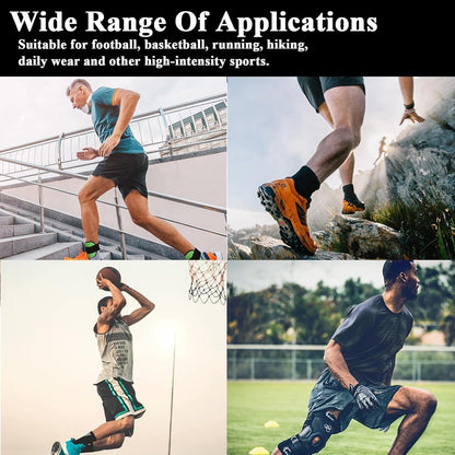 4Pcs Gain the Edge Grip Socks Football Kids for Men Women Kids-Anti-Slip Sports Socks, White Grip Socks Football Cushion Socks for Footballs Basketball Hiking Running Yoga (White and Black)