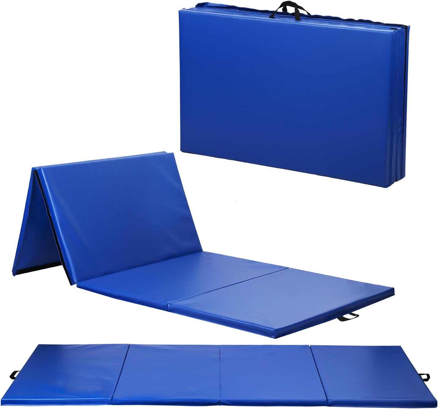 Gymnastics Tumbling Mats Portable Gymnastics Mat Folding Tumbling Mat Thick Yoga Mat Exercise Mat with Carrying Handles for Home Workout Outdoor Yoga Gymnastic
