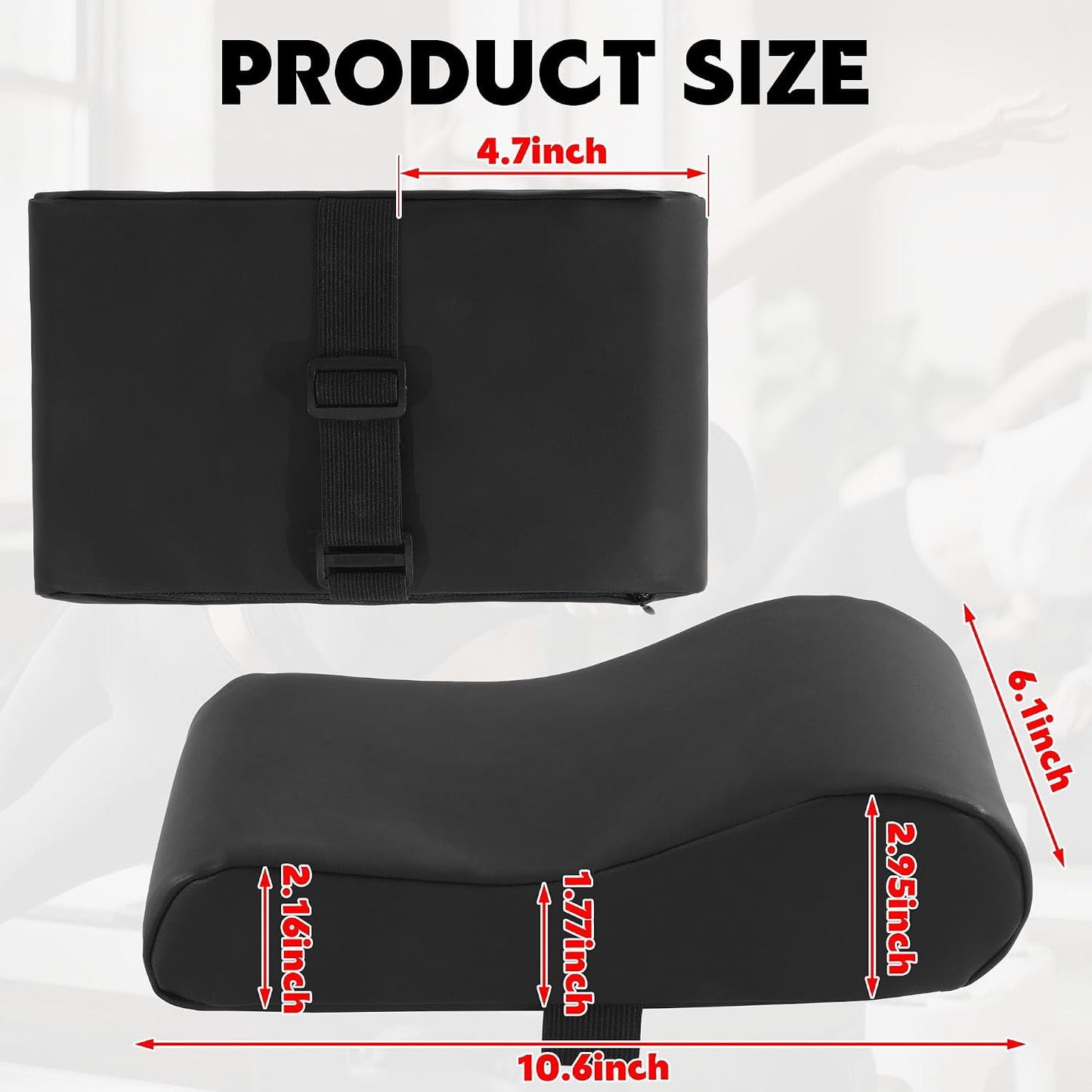 Pilates Head and Neck Support Pillow, Black PU Leather Cushion for Pilates Reformer Accessories, Pilates Cushion Pillow Enhance Comfort for Pilates Home Gym Workout