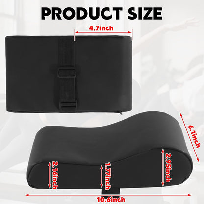Pilates Head and Neck Support Pillow, Black PU Leather Cushion for Pilates Reformer Accessories, Pilates Cushion Pillow Enhance Comfort for Pilates Home Gym Workout