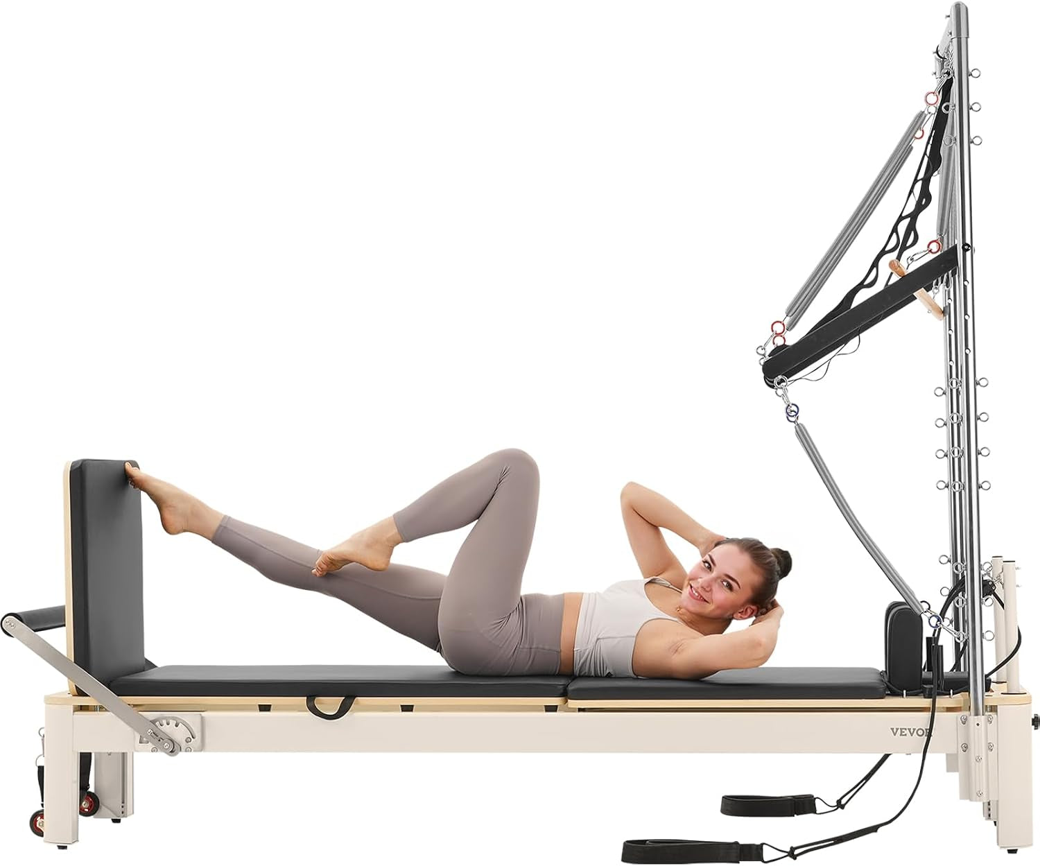 Pilates Reformer, Reformer Pilates Machine with Cadillac Trapeze Table or Tower & Mat, Pilates Equipment for Home Workout and Studio, Includes Jump Board，Sitting Box