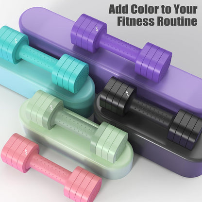 Dumbbells Set Women: Each 2-5Lbs (0.9-2.3Kg), 4-In-1 Weights Dumbbells Set, Weights for Women, Adjustable Dumbbell Pair for Home Gym Fitness Training