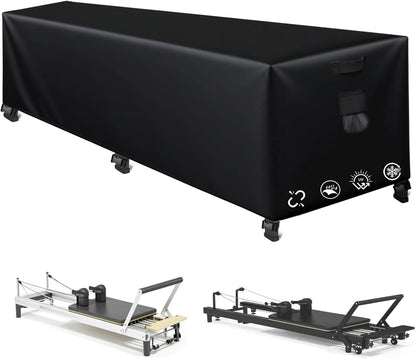Reformer Protective Cover, 101" Wx31 Dx23 H, 600D Oxford Waterproof for Pilates Reformer, with 6 Straps and Storage Bag, Dustproof UV Resistant