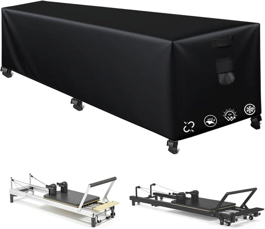 Reformer Protective Cover, 101" Wx31 Dx23 H, 600D Oxford Waterproof for Pilates Reformer, with 6 Straps and Storage Bag, Dustproof UV Resistant