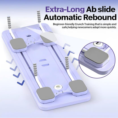 Foldable Pilates Reformer Machine | 5-In-1 Ab Roller Board with LED Counter | Multifunctional Abdominal Workout |Core Workout Equipment | Compact UK Home Gym Fitness (Women & Men)​