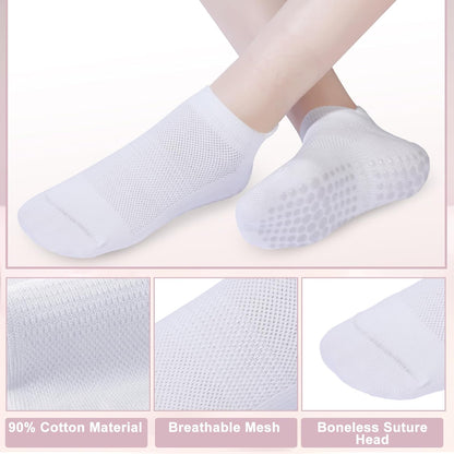 5 Pairs Pilates Yoga Grip Socks, Women Non Slip Grip Socks for Hospital, Dance, Yoga, Size UK 4-7