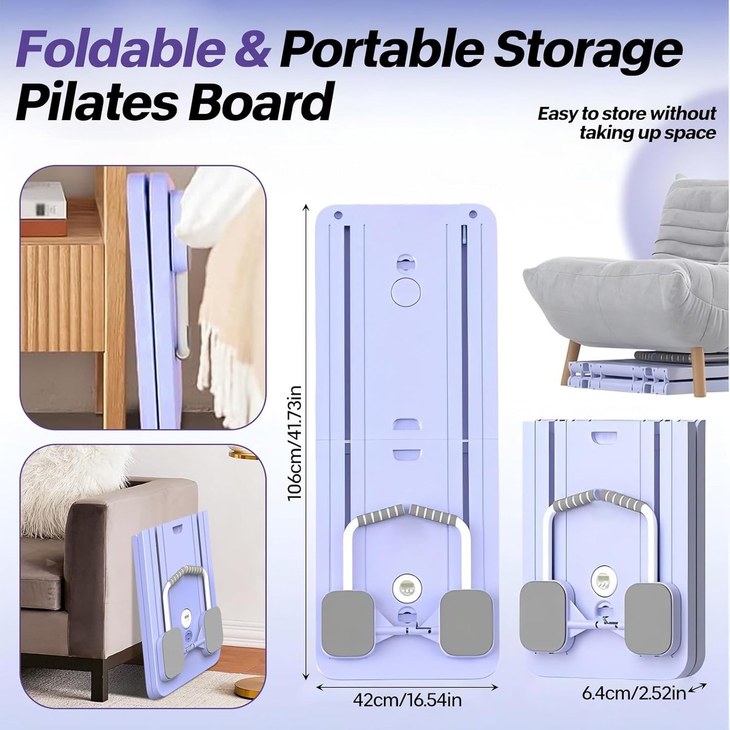 Foldable Pilates Reformer Machine | 5-In-1 Ab Roller Board with LED Counter | Multifunctional Abdominal Workout |Core Workout Equipment | Compact UK Home Gym Fitness (Women & Men)​