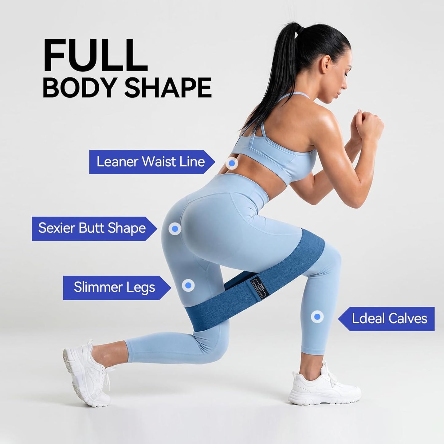 Resistance Bands for Working Out: 3-Set Professional Exercise Bands for Pilates, Yoga, Home Gym, Booty, Leg Training | Heavy/Medium/Light Fabric Loops for Women Men